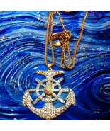 Exquisite Betsey Johnson Australian crystals anchor necklace - $52.72 CAD
