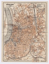 1911 Antique Map Of Düsseldorf / North RHINELAND-WESTPHALIA Germany - £16.94 GBP