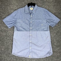 Vans Shirt Mens Large Blue Off The Wall Short Sleeve Button Up Cotton Adult - $15.35