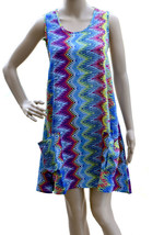 Tunic Dress Womens Multicolor Zig Zag Print T Back Top One Size NWT - £14.16 GBP