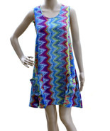 Tunic Dress Womens Multicolor Zig Zag Print T Back Top One Size NWT - $18.00