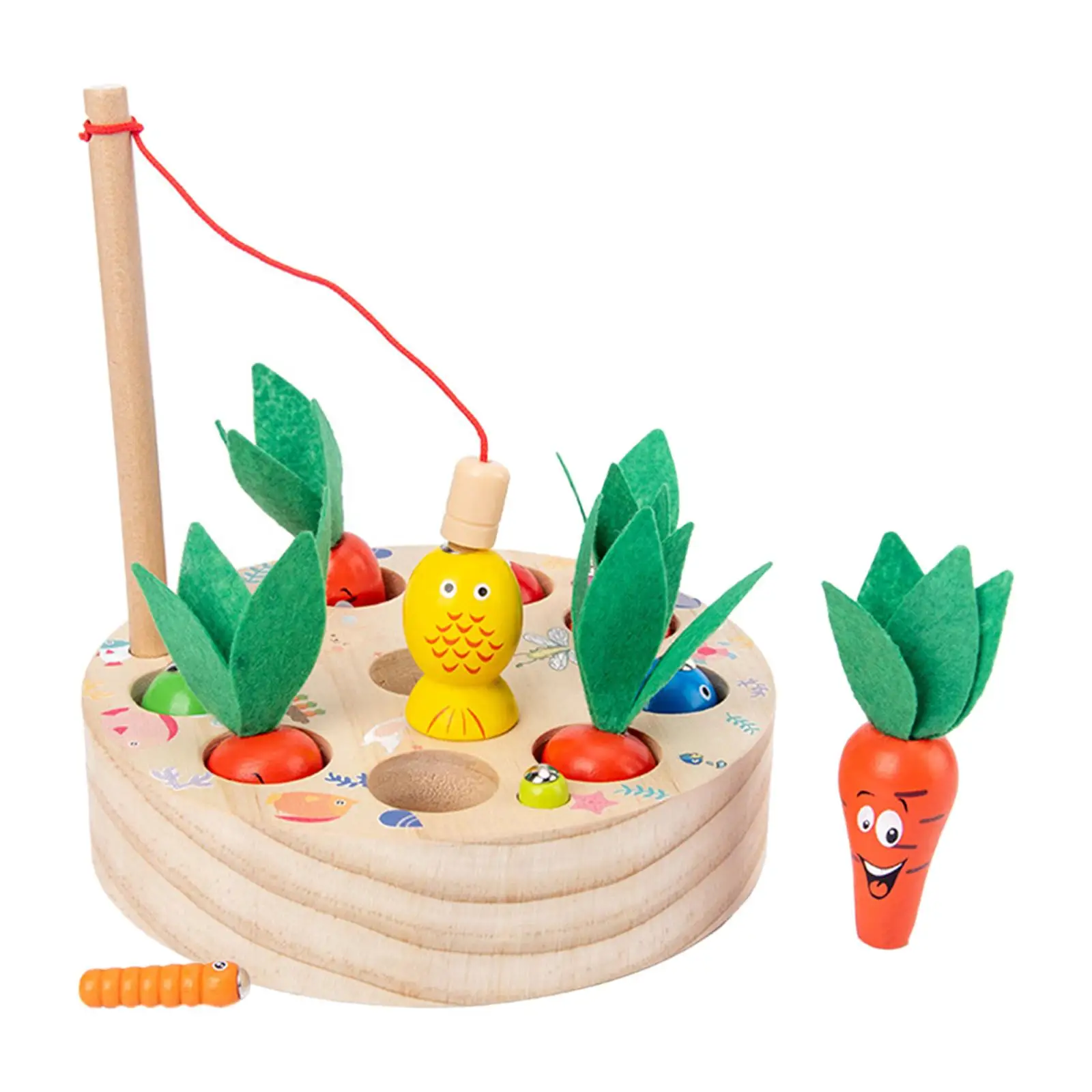 Educational Wooden Fishing Game Fine Motor Skill Learning Toy Montessori Toys - £17.90 GBP