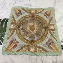 St Pauls Cathedral Sacred Silks Square Scarf Mint Green Yellow London So... - $23.75