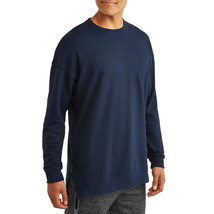 No Boundaries Men&#39;s Long Sleeve French Terry Crewneck Sweatshirt Blue L ... - $23.75
