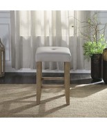 Charnell Counter Height Stool 2Pc, Gray Faux Leather &amp; Oak Finish - $159.00