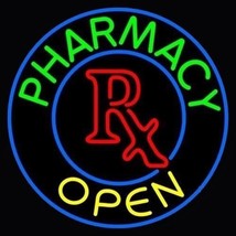New Pharmacy Open RX Clinic Medical Store Light Neon Sign 24&quot;x24&quot;  - £204.59 GBP