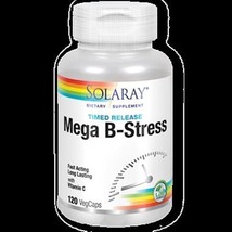SOLARAY Mega Vitamin B-Stress Timed-Release 120 CAPVEGI - £24.75 GBP