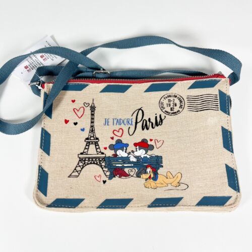 Disney Epcot “Je T’Adore Paris” Cross Body Bag Purse Mickey Minnie Love Letter - £31.65 GBP