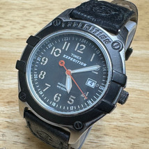 Timex Expedition Quartz Watch Men 100m Silver Black Fixed Bezel Date New Battery - £22.40 GBP