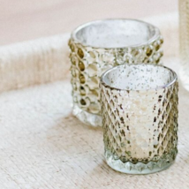 Set of 2 Mercury Glass Votives with Candles by Lauren McBride - £15.49 GBP