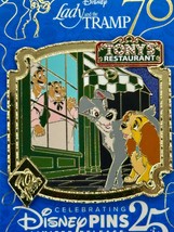 Disney Parks 70th Anniversary Lady &amp; The Tramp Pin Tony and Joe Restaura... - $28.21
