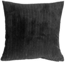 Wide Wale Corduroy 18x18 Black Throw Pillow, Complete with Pillow Insert - £33.53 GBP
