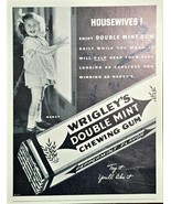 WRIGLEY&#39;S Double Mint Chewing Gum HOUSEWIVES! Try it - 1937 Vintage Prin... - $13.05