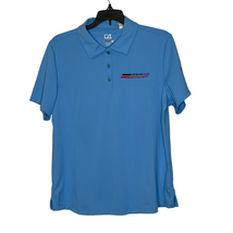 Cutter &amp; Buck Polo Shirt Size Large Blue Grand Sport Logo DryTec Womens SS  - £17.45 GBP