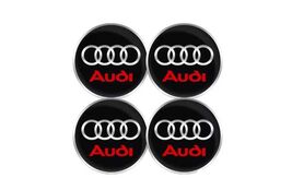 4PCS 60mm Black/Red sign and Silver edge Audi Wheel Center Cap Stickers ... - $47.69