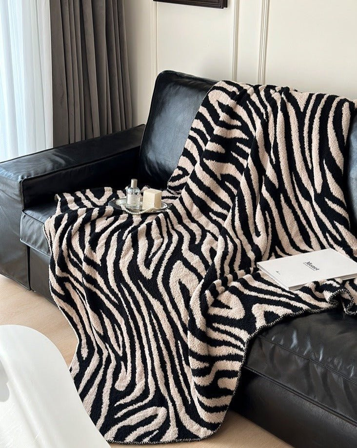 Vintage-Inspired Zebra Print Ultra-Soft Microfiber Throw Blanket - Cozy ... - $126.52