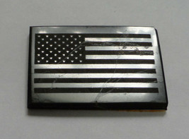 Shungite Stone American Flag Engraved EMF Protection Sticker 30 x 40 mm Polished - £15.93 GBP