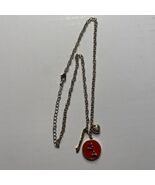 Red Enamel Scorpio Gold Tone Necklace w/ Passionate &amp; Heart Charm - €9,42 EUR
