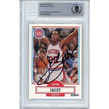 John Salley Detroit Pistons Auto 1990 Fleer Autograph Card Beckett Slab ... - $97.99