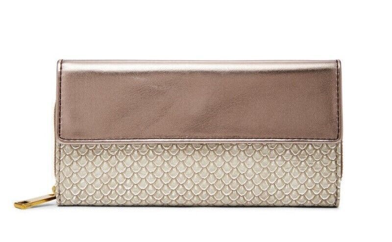 Primary image for New Fossil Women's Jori Flap Wallet Clutch Gray Multi