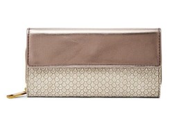 New Fossil Women&#39;s Jori Flap Wallet Clutch Gray Multi - $67.31