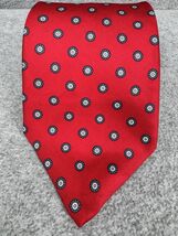 Men’s Red Medallion Necktie Classic Floral Pattern Dress Tie Morgan Hart - $24.74