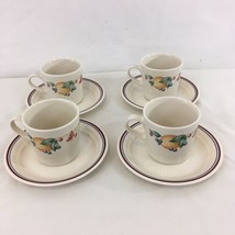 Corelle Abundance Set of 4 Coffee Tea Cups With Saucers (4) - £11.85 GBP