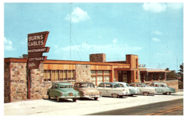 Burns Gables Restaurant Vittles Old Cars Winslow Arkansas Postcard - $9.89