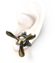 SteamPunk Cosplay Gothic Victorian Deadalus Pinna Prop Stud Pewter Earring, NEW - £23.97 GBP