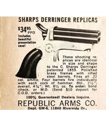 1963 Sharp&#39;s Derringer Pistol Replica Republic Arms Advertisement Huntin... - €17,06 EUR
