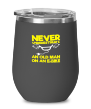 Wine Tumbler Stainless Steel Insulated  Funny Never Underestimate An Old Man  - £19.87 GBP