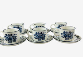 6 Sets Midwinter COUNTRY BLUE Stonehenge 2.5&quot; Coffee Cup Mugs Blue Fruit... - £55.09 GBP