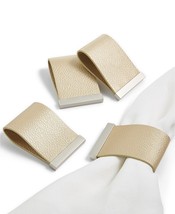 Hotel Collection Set of 4 Faux Leather Champagne Napkin Rings K310243 - £19.83 GBP