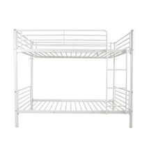 Iron Bed Bunk Bed with Ladder for Kids Twin Size White - £265.97 GBP