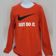 Nike Swoosh Boys Just Do It Logo Tee Long Sleeve, Orange, XL - $8.12