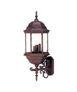 Three Light Brown Domed Textured Glass Lantern Wall Light - $205.37
