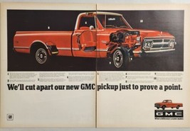 1967 Print Ad GMC Pickup Truck Cut Away View Red Truck General Motors - $20.44