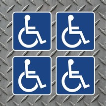 4 - 4&quot; x 4&quot; Handicap Disabled Wheelchair Symbol Window Door Vehicle Viny... - $130.97 MXN