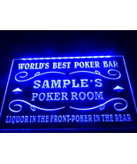 Customized Personal Name World&#39;s Best Poker Room Led Neon Sign Home Deco... - £21.57 GBP+