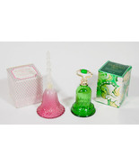 VTG AVON BELLS DECANTERS LOT OF 2 ROSEPOINT BELL &amp; EMERALD GREEN BELL &amp; BOX - €11,68 EUR