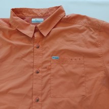 Columbia Sportswear XM0692 Men's Orange Button Up Shirt PFG Short Sleeve Size XL image 4