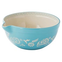 Pioneer Woman Stoneware ~ 11&quot; Mixing Bowl w/Spout ~ MAZIE ~ Blue ~ 4.4 Q... - £35.31 GBP