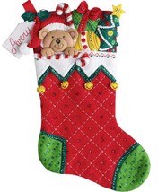 DIY Bucilla Holiday Teddy Christmas Felt Stocking Kit 86815E - $35.95