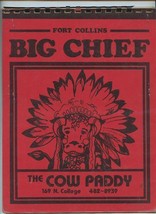 The Cow Paddy Menu N College Fort Collins Colorado 1970&#39;s - £21.84 GBP