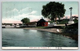 RI Field&#39;s Point near Providence Water Scene Windmill 1907  Postcard J28 - £7.21 GBP
