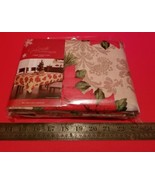 Jaclyn Smith Fabric Tablecloth 60 x 120 Poinsettia Christmas Holiday Hom... - $18.04