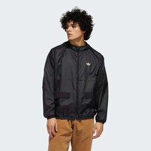 NWT mens adidas originals light hooded windbreaker jacket GD3541 XXL black - $54.44