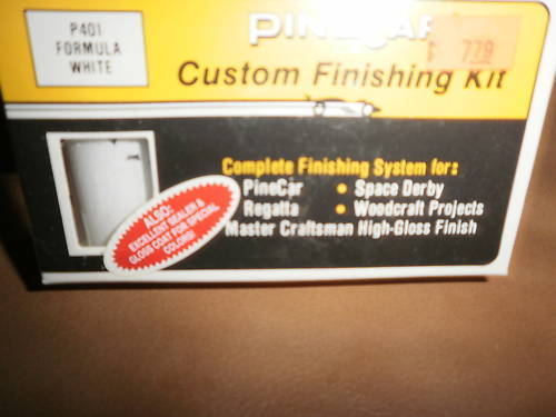 PINECAR CUSTOM FINISHING KIT- FORMULA WHITE- P401 -NEW-H31 - $4.55
