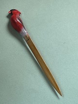 Carved Wood Red Male Cardinal Bird Letter Opener - 7 inches long x 1 inc... - $11.29