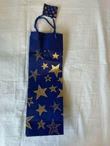 Wine Or Champagne Gift Bag - Blue W/ Gold Stars - e715 - $36.43 MXN